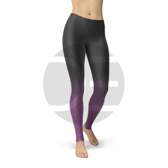 Ombre Hexagon Pattern Leggings